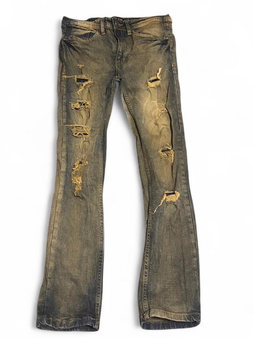 Women’s Distressed Washed Brown Jeans